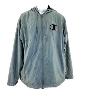 Champion C Logo Sherpa Lined Coaches Jacket Gray